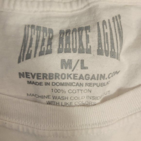 NBA YOUNG BOY - NEVER BROKE AGAIN BLUE FACE-  WHITE LOGO TSHIRT-COOL DESIGN - Picture 6 of 6